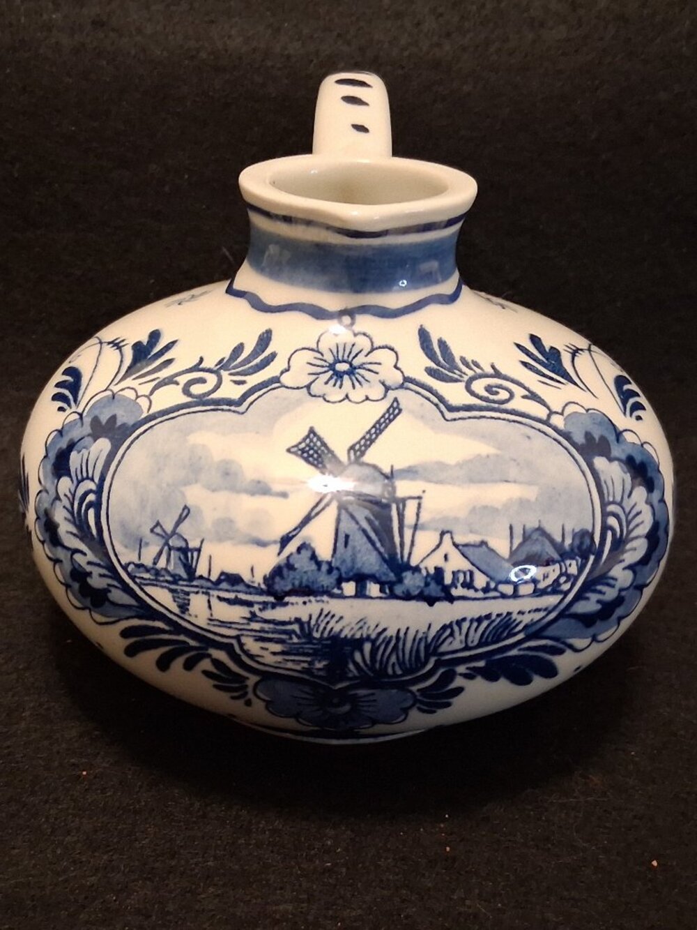 Vintage (1950s-80s) Bols Delft Hand Painted Dutch Windmill Jug Decanter & Cork - Picture 2 of 11